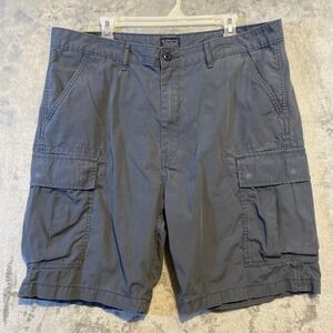 Levi‎ Strauss & Co Mens Cargo Shorts Sz 38 Blue-Gray Ripstop Snap Pockets Preppy